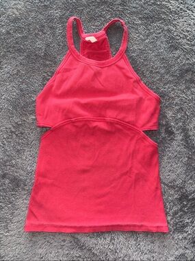 Free People active Racerback Cutout Tank Top Cherry Red